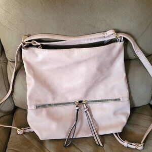 Backpack purse- soft Leather-dusty pink.